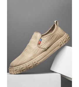 Men Crocodile Embossed Ice Silk Cloth Loafers Slip On Breathable Shoes