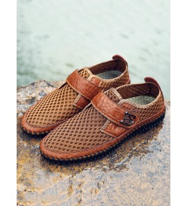 Men Honeycomb Mesh Breathable Hand Stitching Outdoor Water Casual Shoes