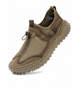 Men Mesh Breathable Non Slip Hand Stitching Outdoor Casual Shoes