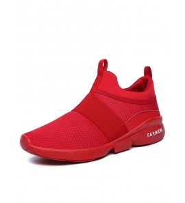 Men Elastic Band Portable Slip On Running Shoes Light Casual Sneakers
