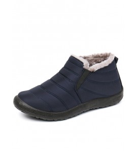 Men Waterproof Fabric Plush Lining Slip On Casual Ankle Boots