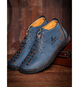 Menico Men Microfiber Leather Hand Stitching Non Slip Casual Ankle Boots